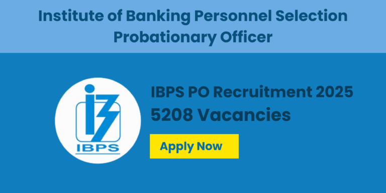 Bank PO exam 2025 notification released by IBPS for 5208 posts