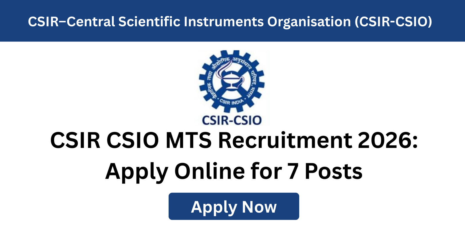 CSIR CSIO MTS Recruitment 2026