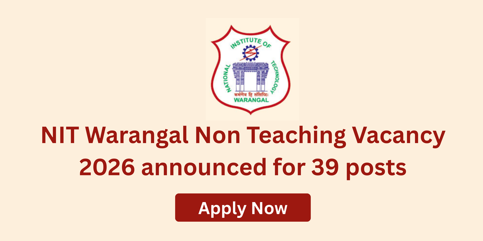 NIT Warangal Non Teaching Vacancy 2026