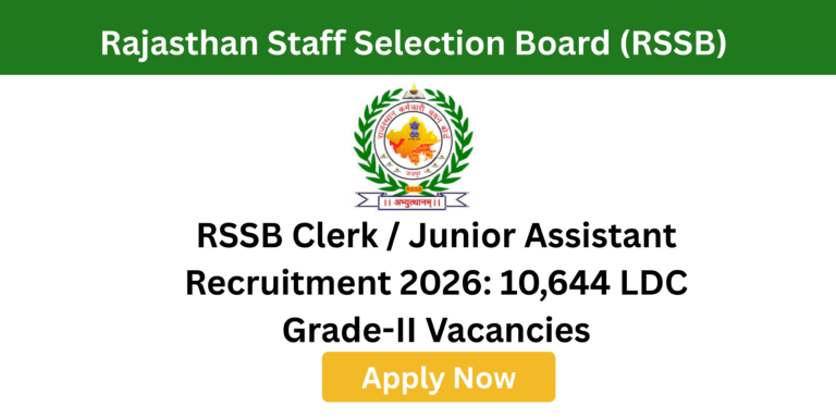 Rajasthan LDC Recruitment 2026 notification for Clerk Grade II and Junior Assistant posts