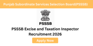 PSSSB Inspector Recruitment 2026 notification for 197 Excise and Taxation vacancies