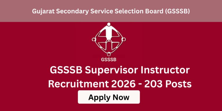 GSSSB Supervisor Instructor 2026 salary ₹40800 per month details