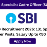 SBI Specialist Cadre Officer Recruitment 2026 apply online