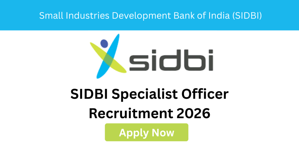 SIDBI SO Recruitment 2026 notification for 14 Specialist Officer posts