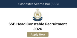 SSB HC Recruitment 2026 last date apply online