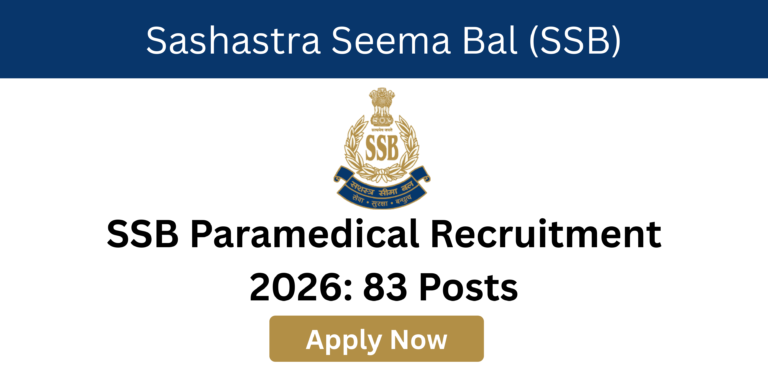 SSB Paramedical Vacancy 2026 eligibility salary details